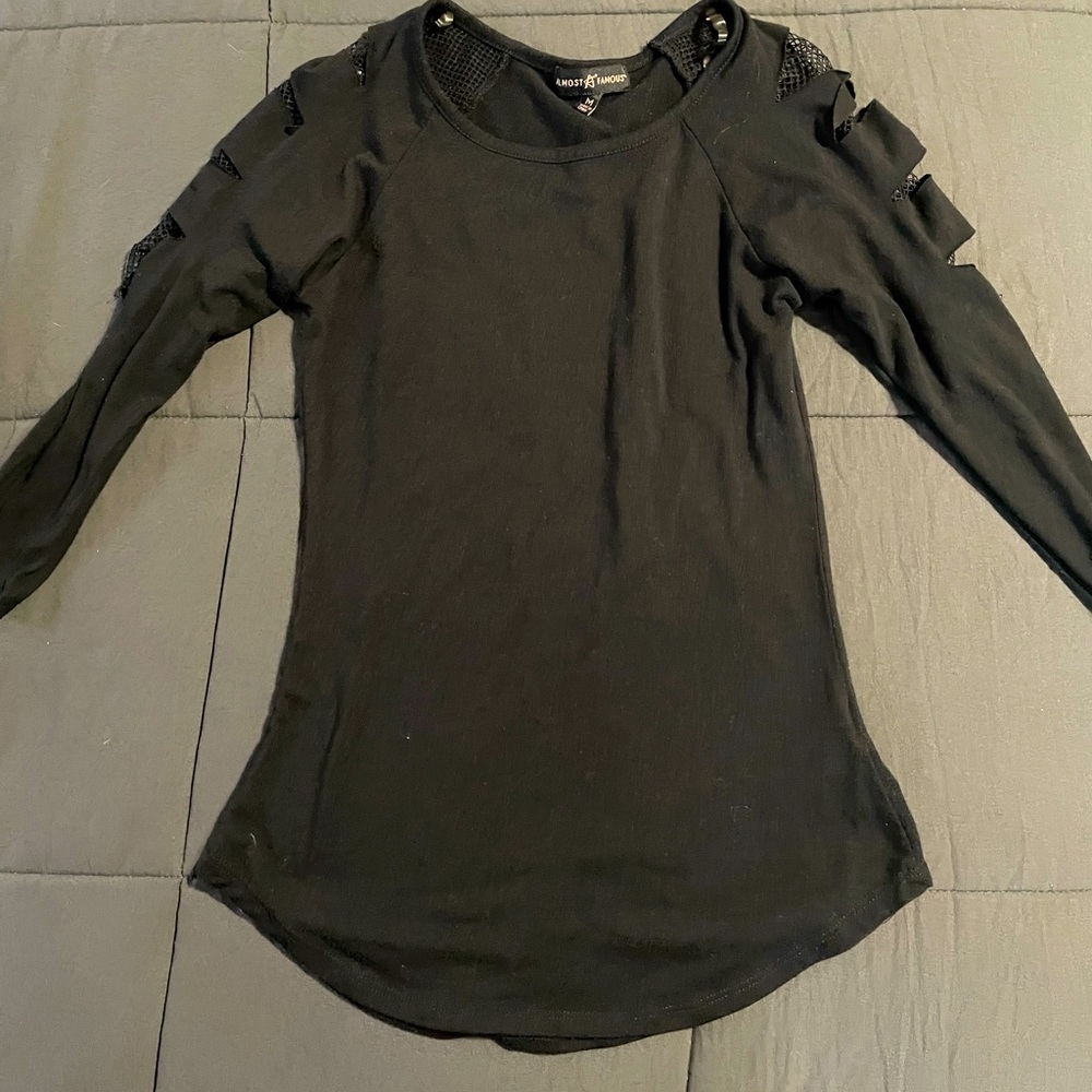 Almost Famous shirt with fishnet